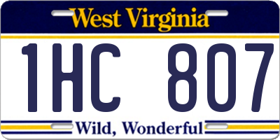 WV license plate 1HC807