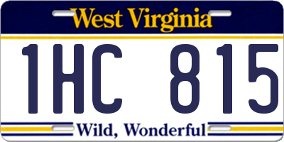 WV license plate 1HC815