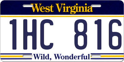 WV license plate 1HC816