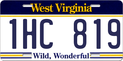 WV license plate 1HC819