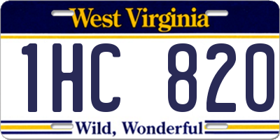 WV license plate 1HC820
