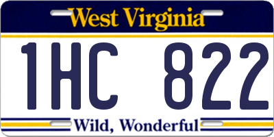 WV license plate 1HC822