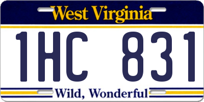 WV license plate 1HC831