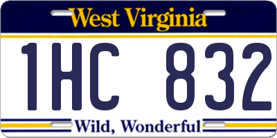WV license plate 1HC832