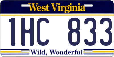 WV license plate 1HC833
