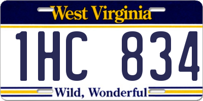WV license plate 1HC834