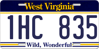 WV license plate 1HC835