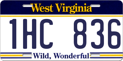 WV license plate 1HC836