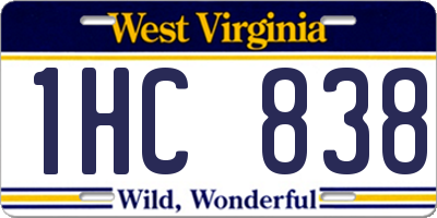WV license plate 1HC838