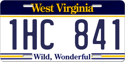 WV license plate 1HC841