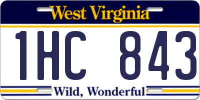 WV license plate 1HC843