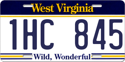 WV license plate 1HC845