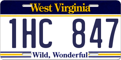 WV license plate 1HC847