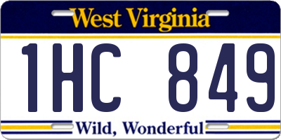 WV license plate 1HC849