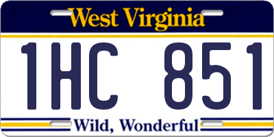 WV license plate 1HC851