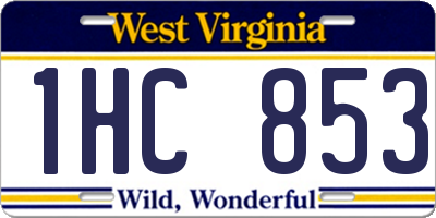 WV license plate 1HC853