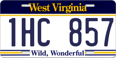 WV license plate 1HC857