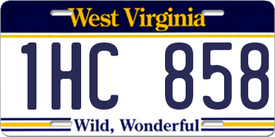 WV license plate 1HC858