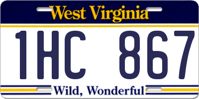 WV license plate 1HC867