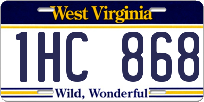 WV license plate 1HC868