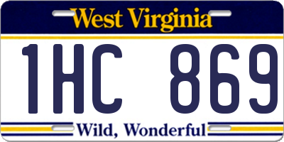 WV license plate 1HC869