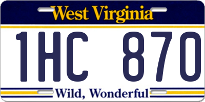 WV license plate 1HC870