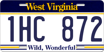 WV license plate 1HC872