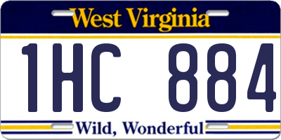 WV license plate 1HC884