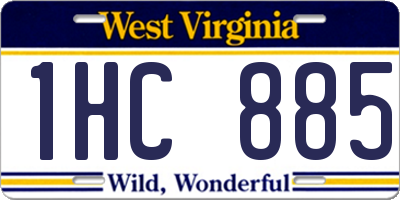 WV license plate 1HC885