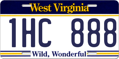 WV license plate 1HC888