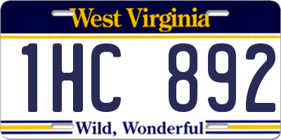 WV license plate 1HC892