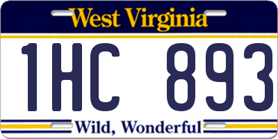 WV license plate 1HC893