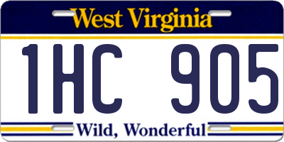 WV license plate 1HC905