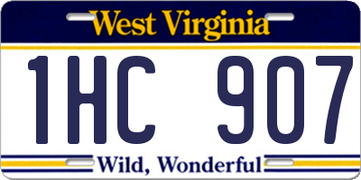 WV license plate 1HC907