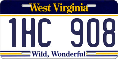 WV license plate 1HC908