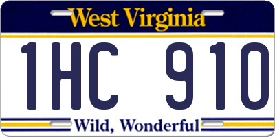 WV license plate 1HC910