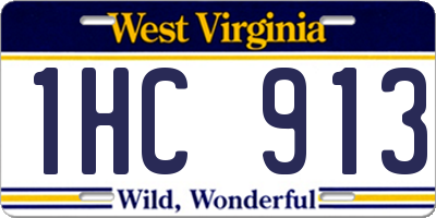 WV license plate 1HC913