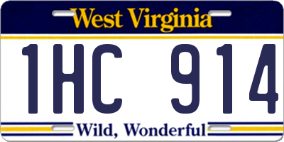 WV license plate 1HC914