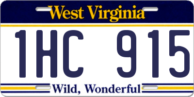 WV license plate 1HC915