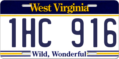 WV license plate 1HC916