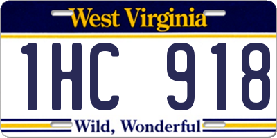 WV license plate 1HC918