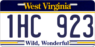 WV license plate 1HC923