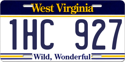 WV license plate 1HC927