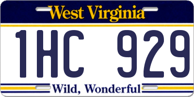 WV license plate 1HC929