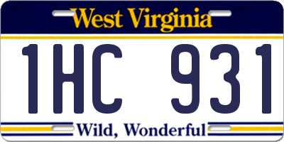 WV license plate 1HC931