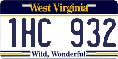 WV license plate 1HC932