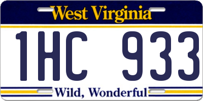 WV license plate 1HC933