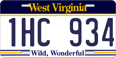 WV license plate 1HC934