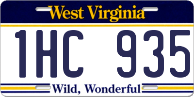 WV license plate 1HC935