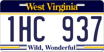 WV license plate 1HC937
